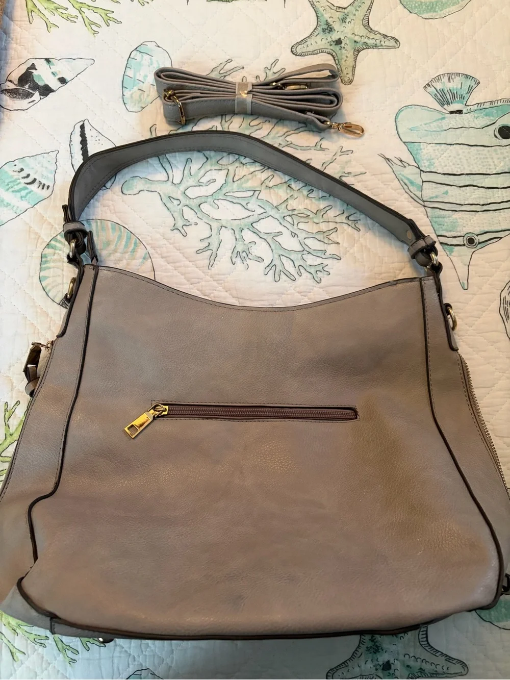 Taupe Shoulder Hobo Bag